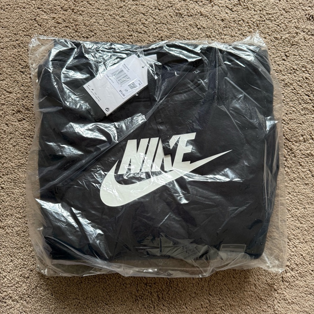 NEW NIKE women's Plus Size black fleece hoodie sweatshirt front pockets - Picture 7 of 7